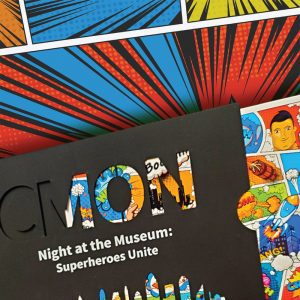 CMON-Superhero-theme-laser-diecut-nonprofit-invitation