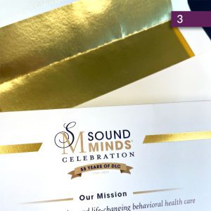 Shiny metallic gold envelope liner.